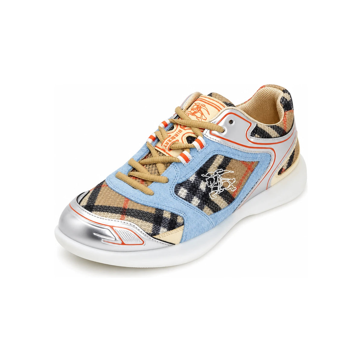 BURBERRY Check Matrix Leather Low-Top Sneakers Unisex 8111731