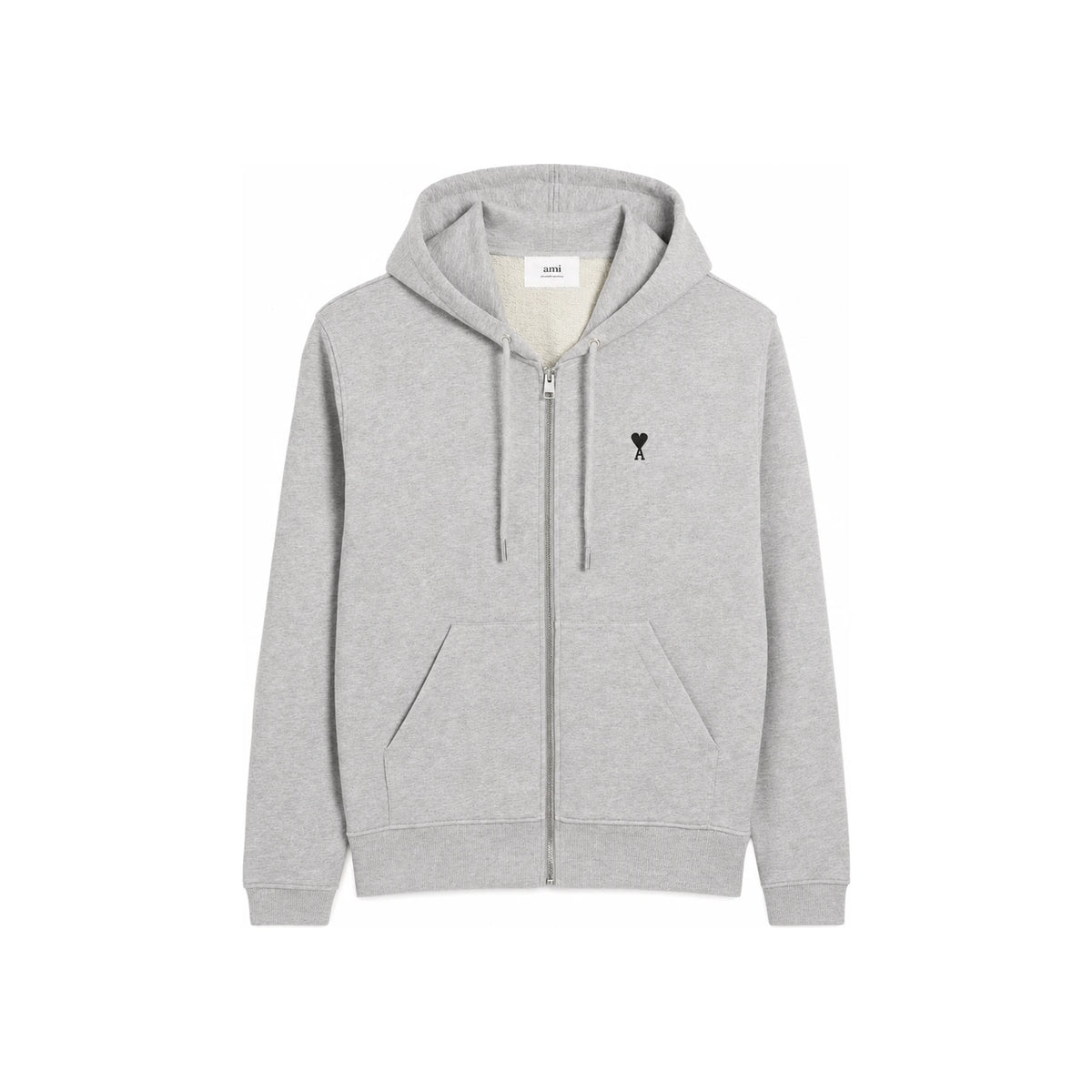AMI Cotton Heart Logo Zip-Up Hoodie