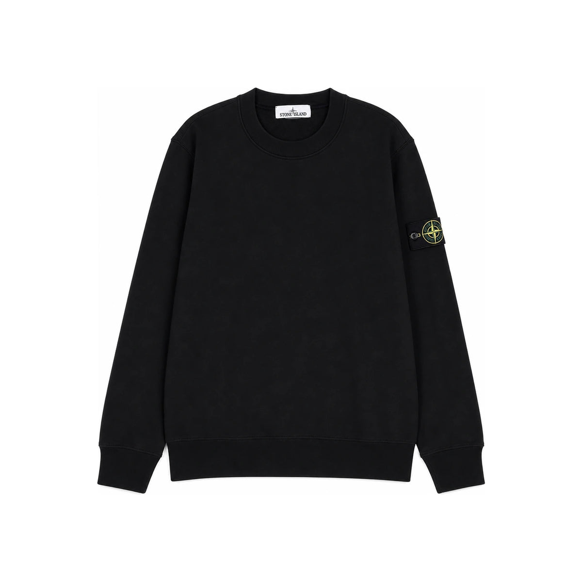 STONE ISLAND Black Long Sleeve Cotton Sweatshirt Men