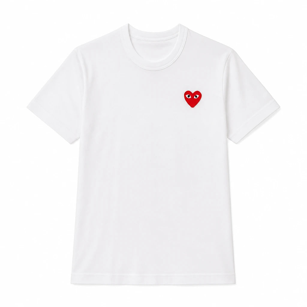 Comme des Garcons Red Heart Patch Short Sleeve T-Shirt Unisex AZ T107 051 2