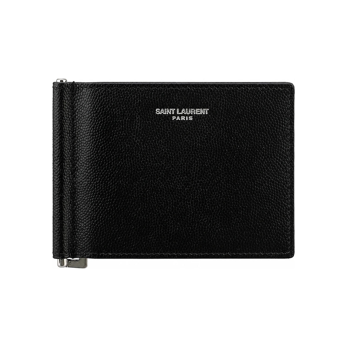 Saint Laurent Classic Logo Leather Money Clip Wallet for Men 378005 BTY0N 1000