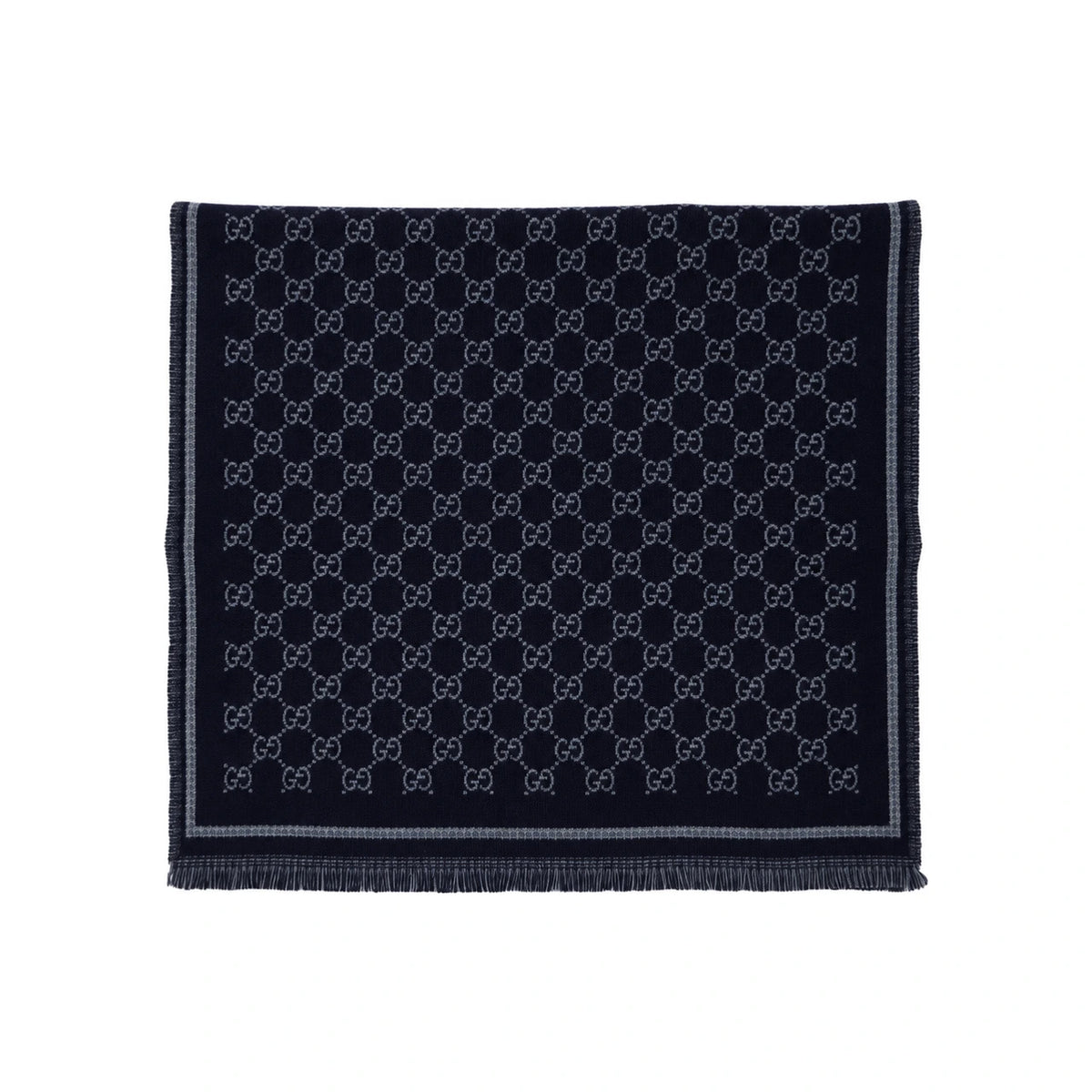 GUCCI Wool Silk Logo Scarf for Men