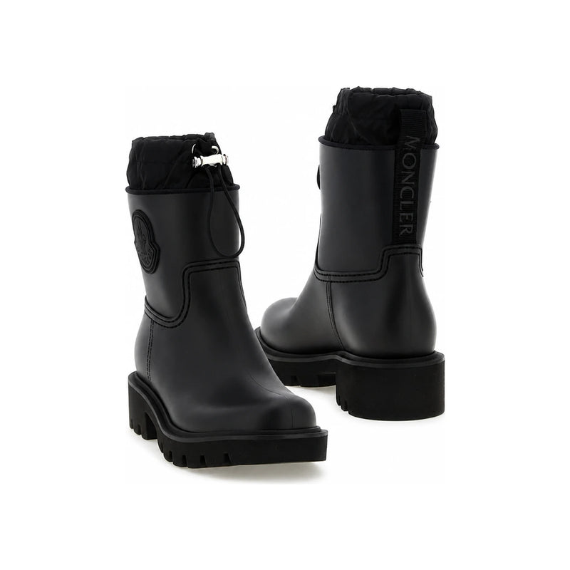 Moncler Black Leather KICKSTREAM Ankle Boots 4G00200 M4522