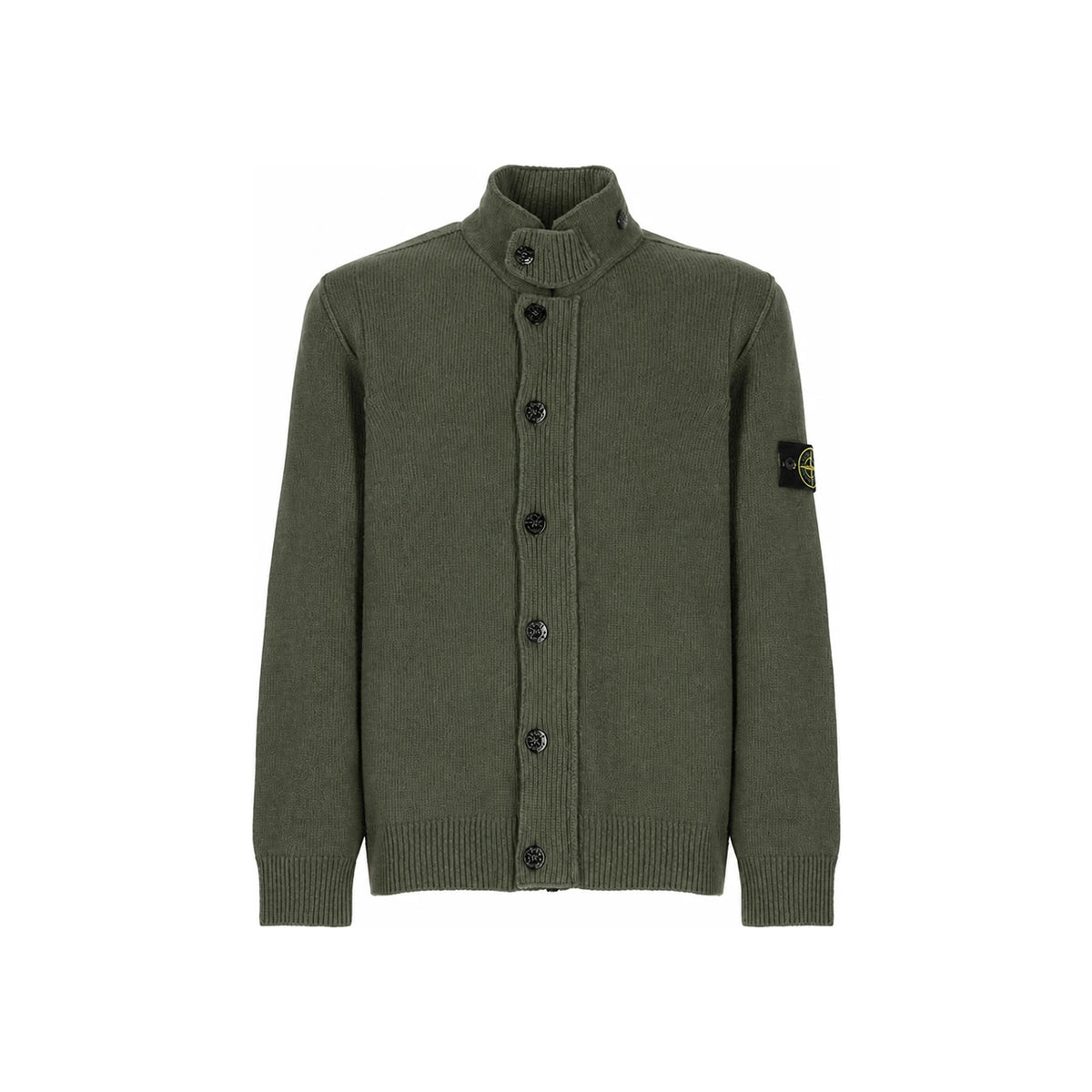 STONE ISLAND Lambswool Button-Up Cardigan Khaki Men’s K2S15 5100047 S00A3 V0054