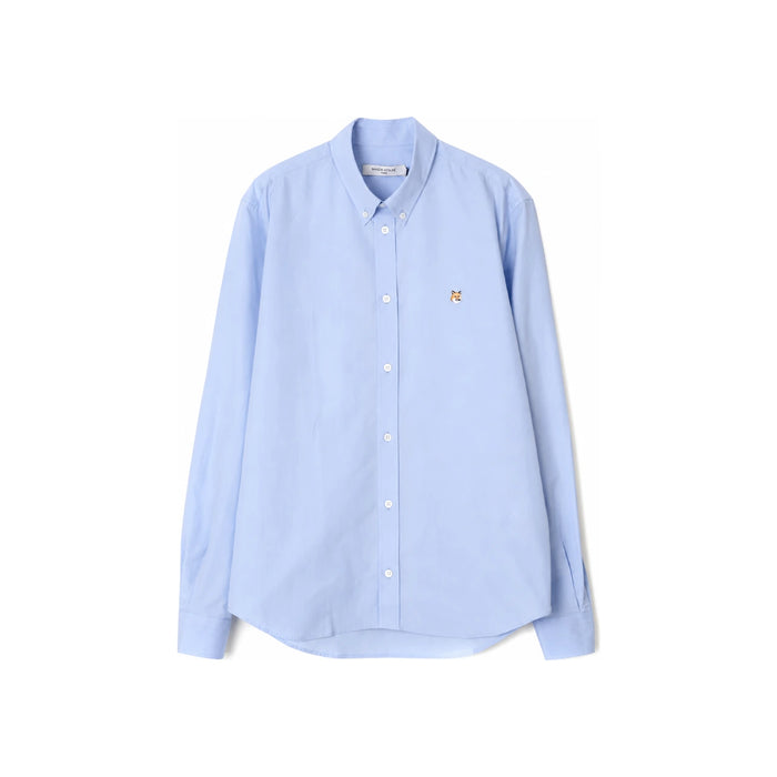 Maison Kitsune Fox Head Logo Long Sleeve Shirt HM00435WC0025