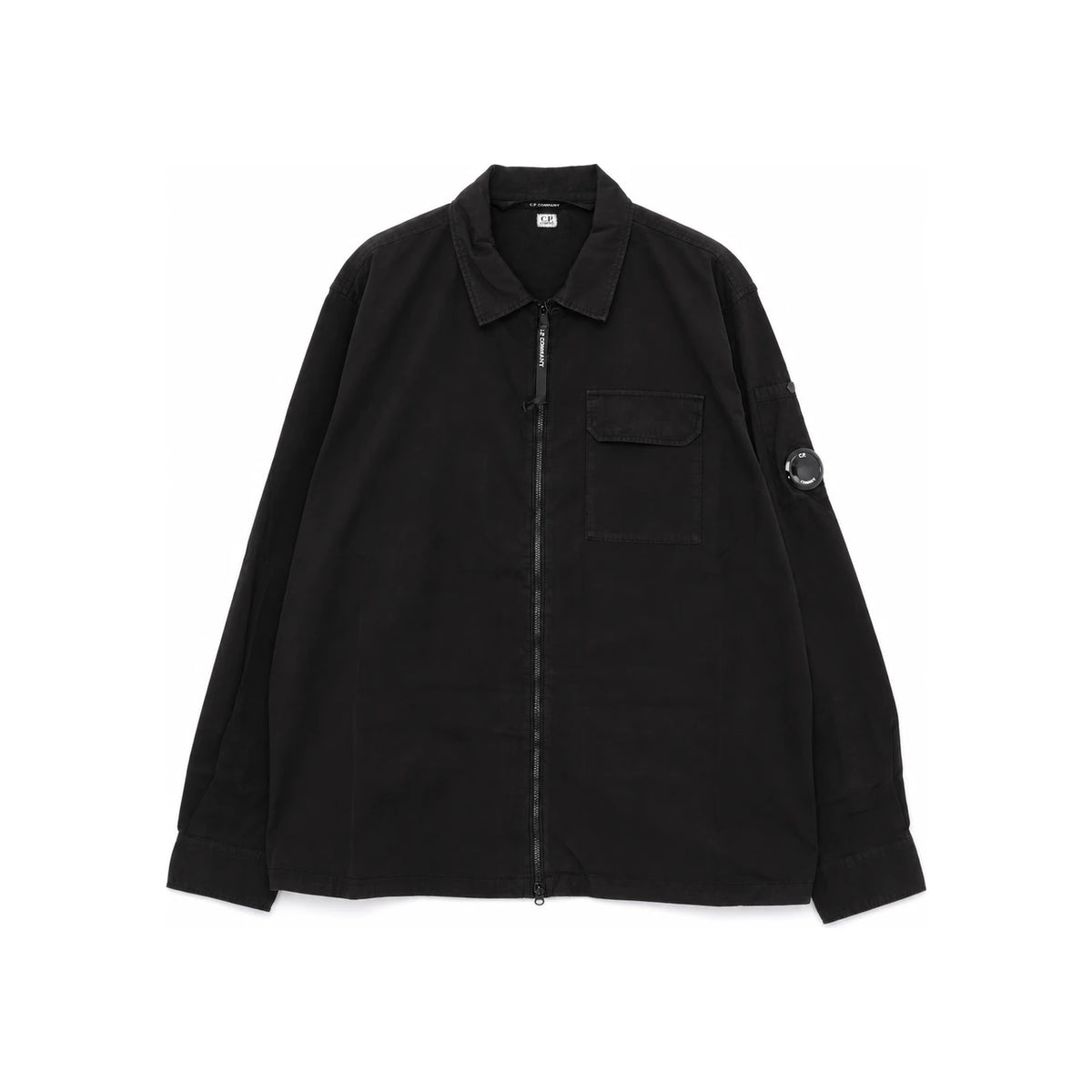 CP Company Black Lens Zip Gabardine Overshirt Jacket