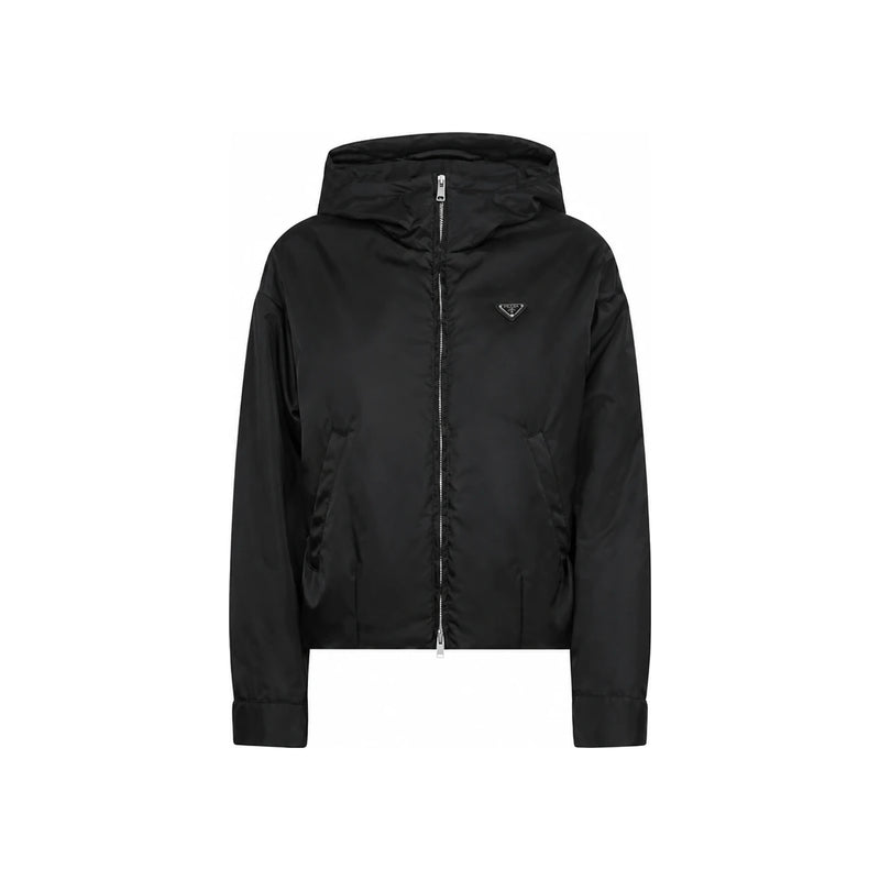 PRADA Re-Nylon Women’s Hooded Jacket Black
