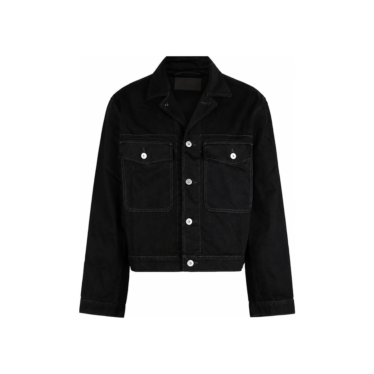 Lemaire Black Cotton Denim Trucker Jacket