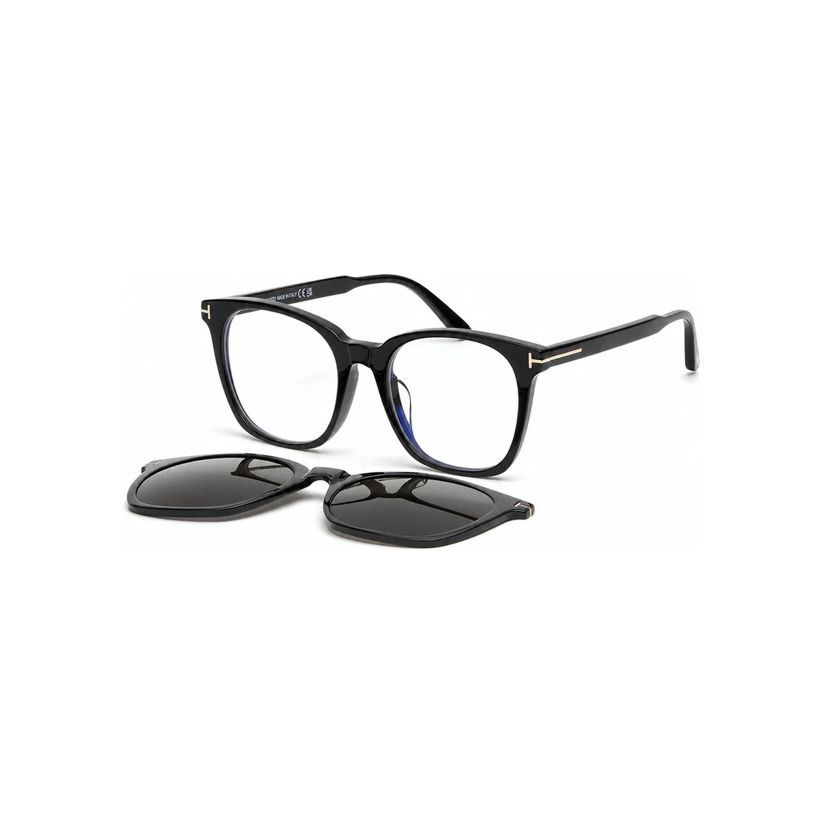 TOM FORD Clip-On Blue Light Blocking Square Eyeglasses Frame Unisex TF6052DB 001