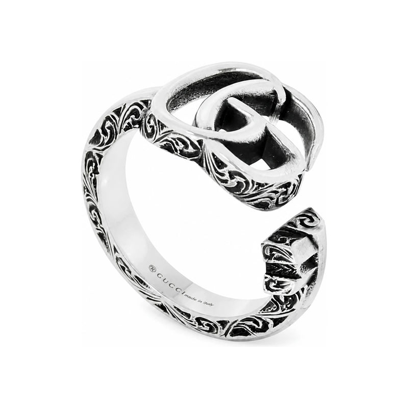 GUCCI Double G Key Ring Silver-Tone Jewelry 627760 001