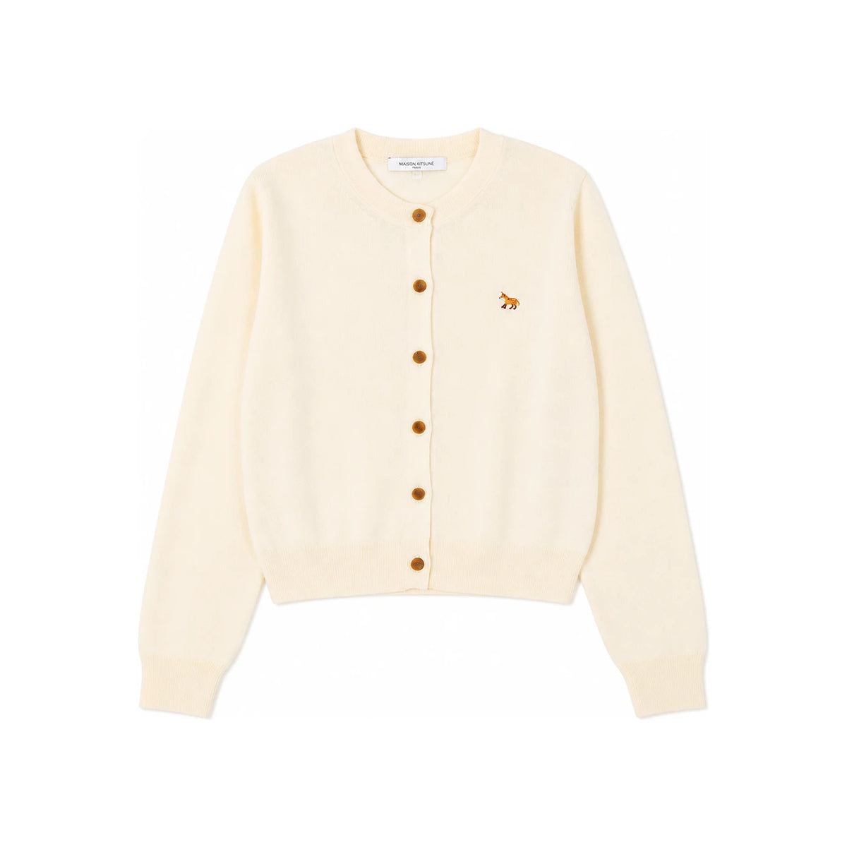 Maison Kitsune Baby Fox Merino Wool Regular Fit Women’s Cardigan Gray