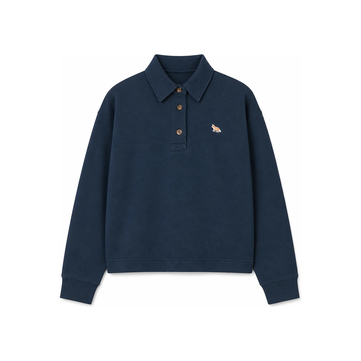 Maison Kitsune Baby Fox Polo Logo Navy Sweatshirt Women