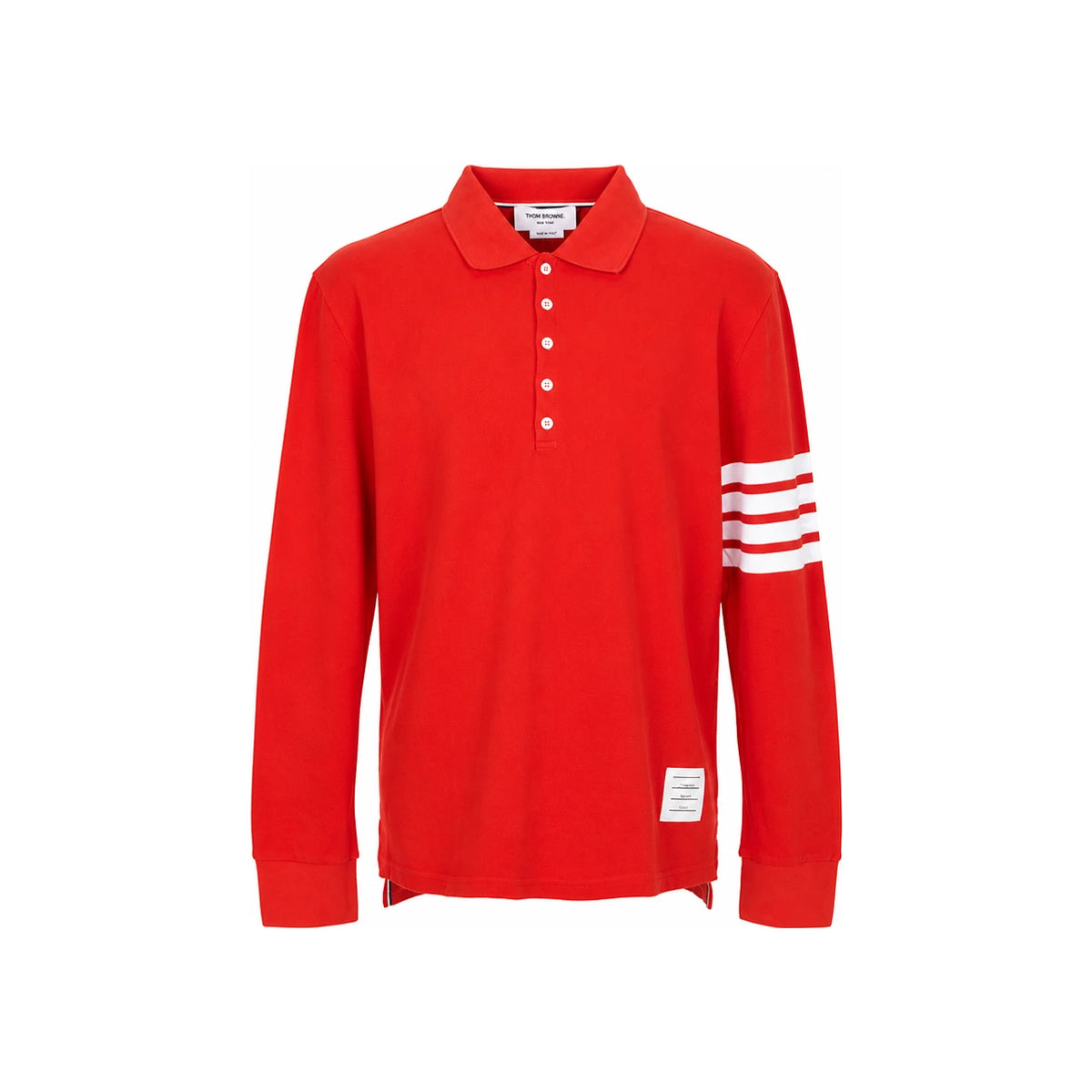 THOM BROWNE Men’s Long Sleeve Polo T-Shirt MJP137G 07976 600