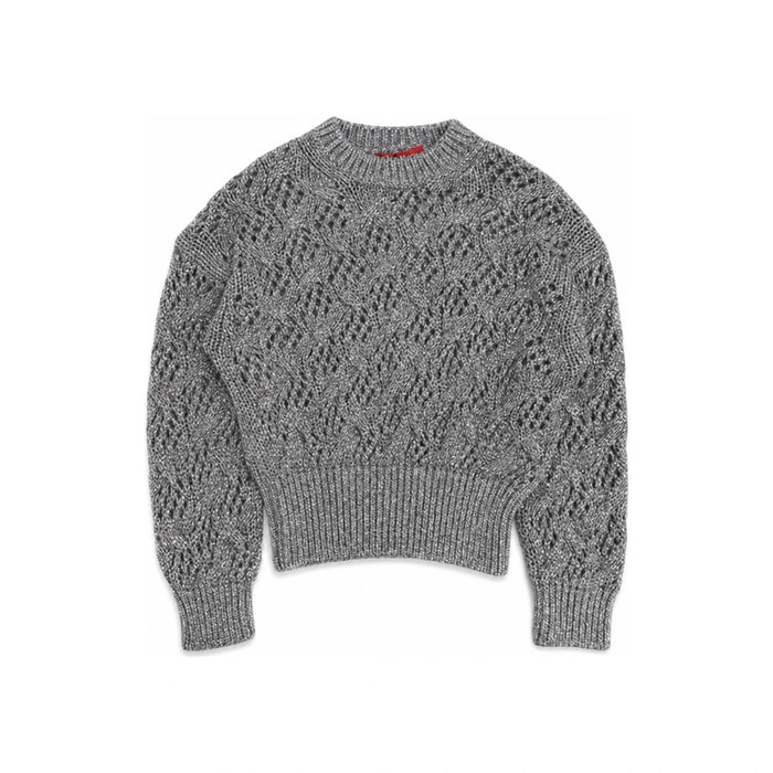 Max Mara PILADE Cordonet Knit Cropped Round Neck Sweater 2526366141 002