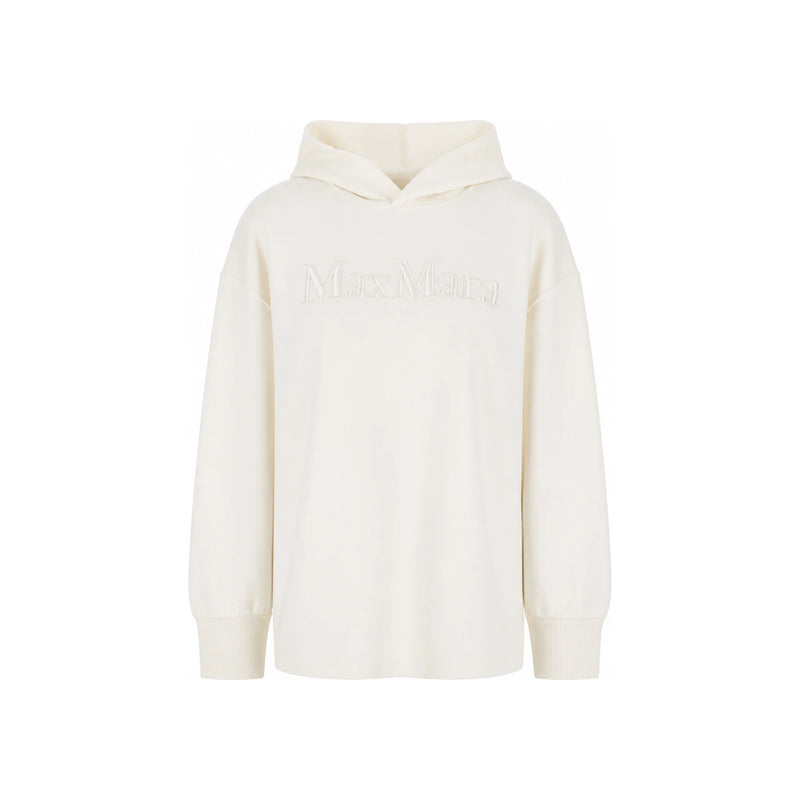 Max Mara White VISIERA Hoodie Sweatshirt for Women 2529946011 001
