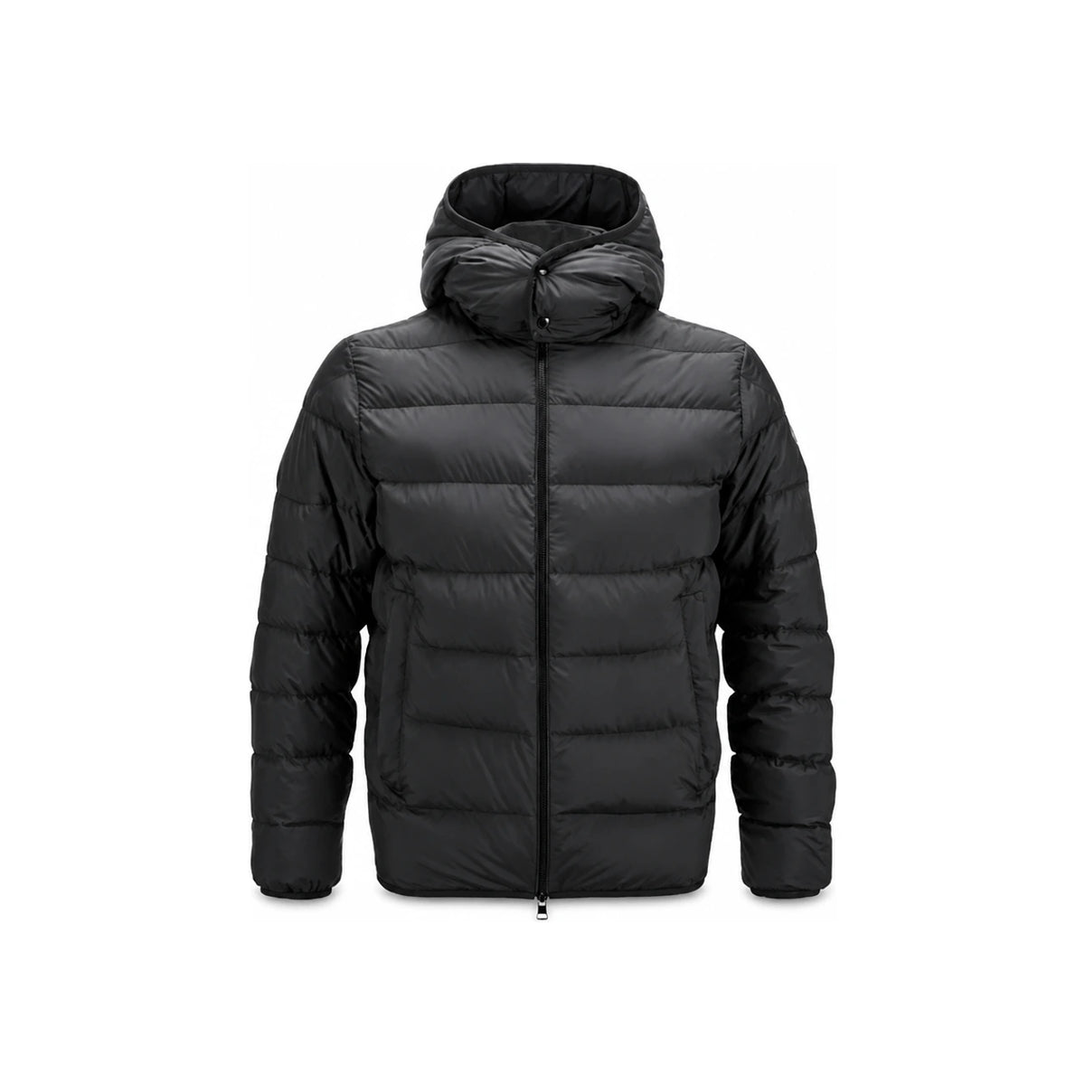 Moncler Black Hooded Down Puffer Jacket with Logo Patch 1A00224 597YW 999