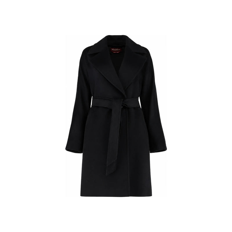 Max Mara Belted Wool Coat Black 2526016091 013