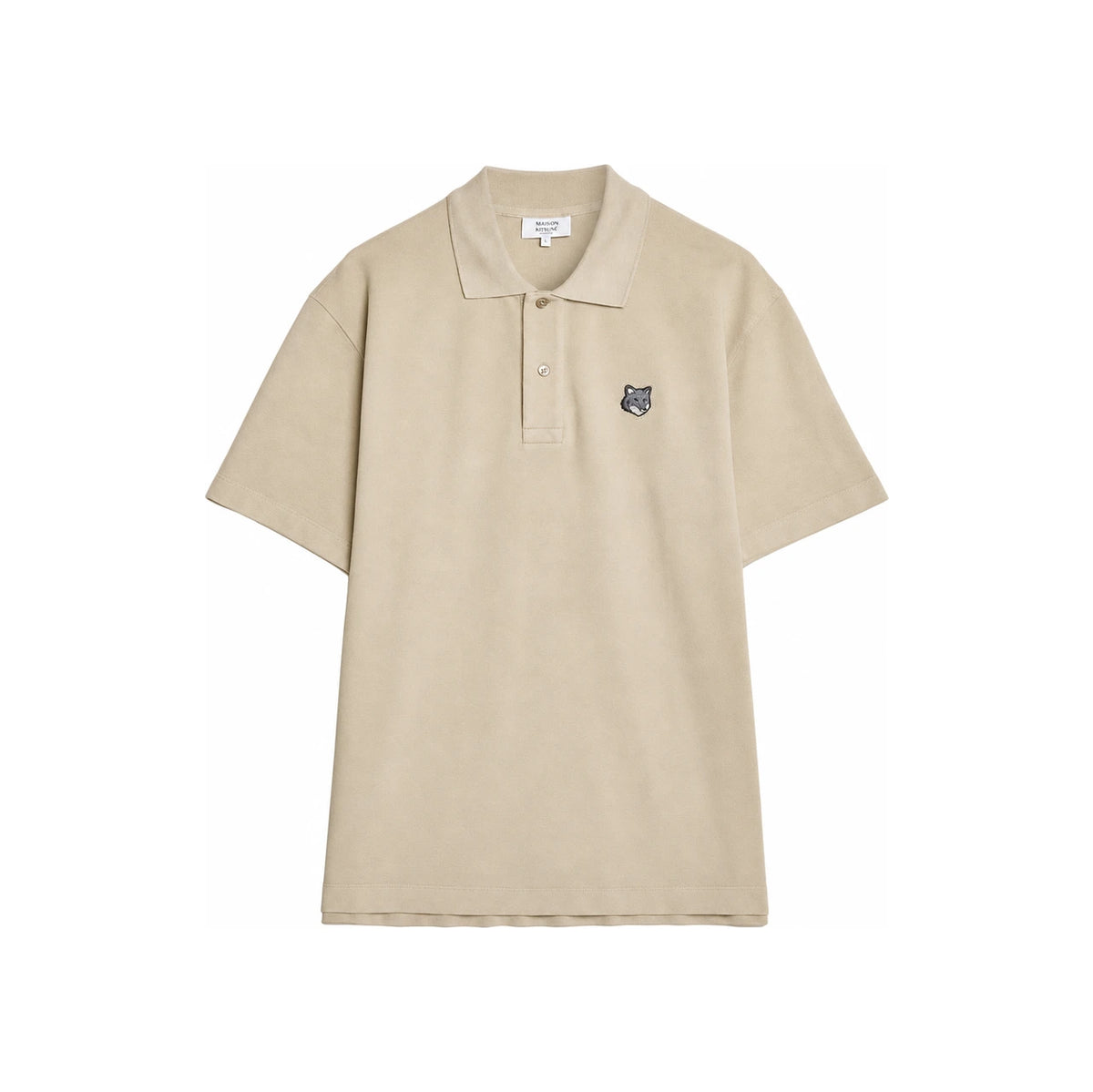 Maison Kitsune Fox Head Comfort Polo Tee Leaf Green Men’s T-Shirt PM00210 KP0001