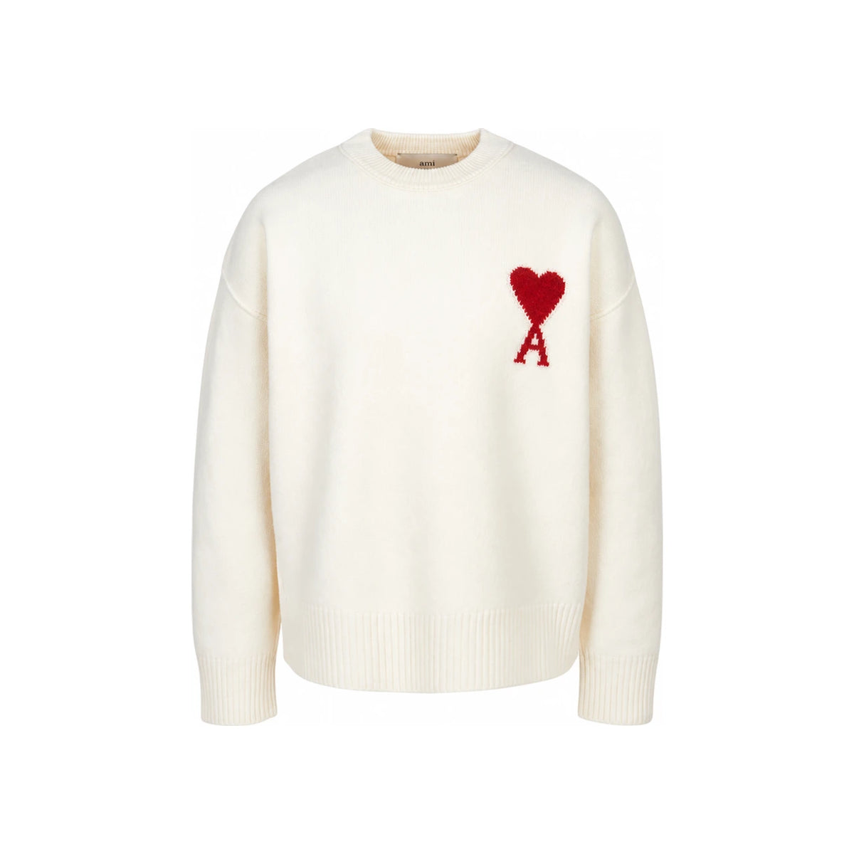 AMI Big Heart Logo Unisex Crewneck Knit Sweater
