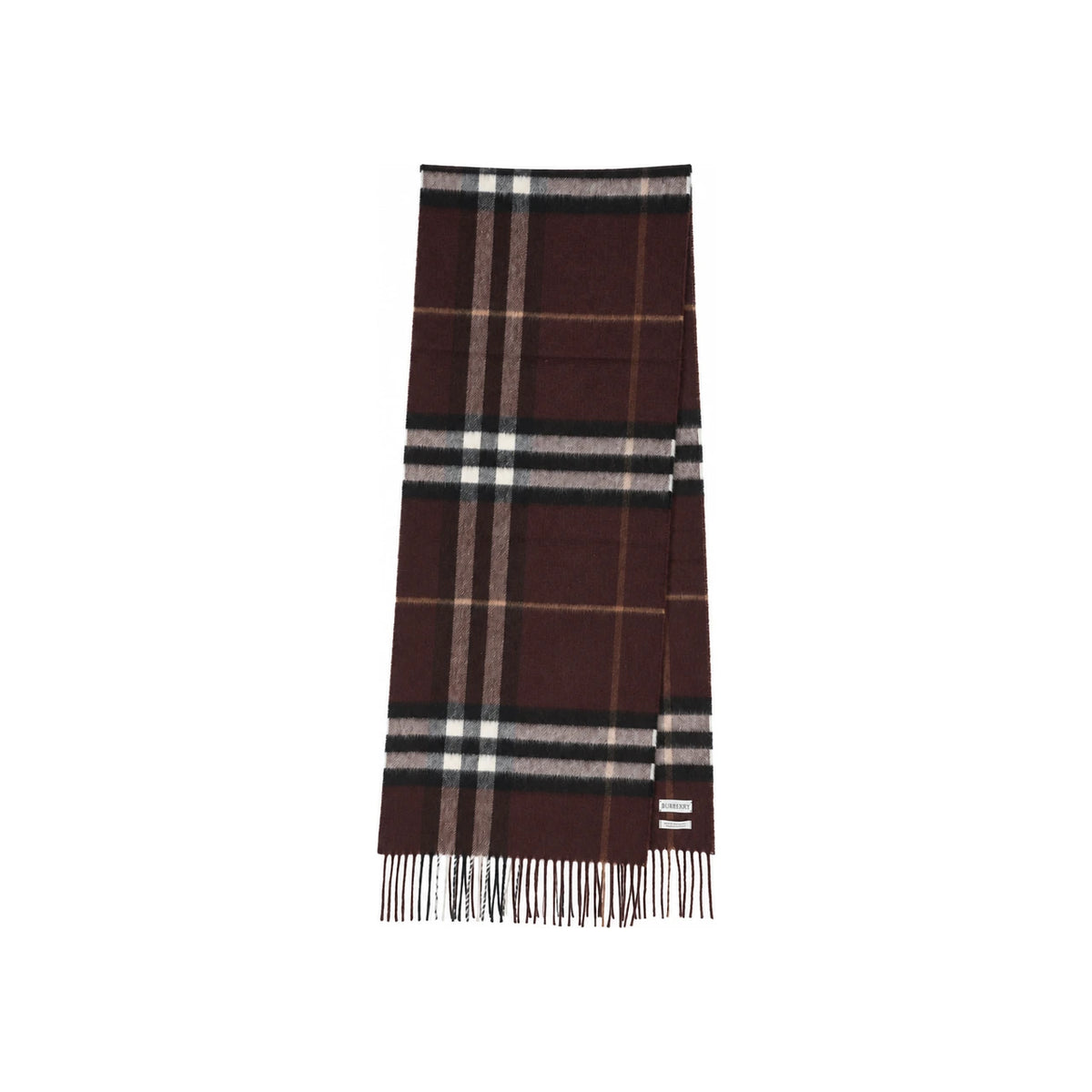 BURBERRY Beige Check Wool Scarf