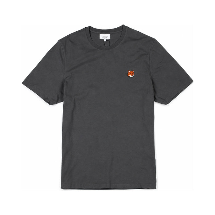 Maison Kitsune Fox Head Patch Regular Fit Charcoal Short Sle PM00107 KJ7026 P180