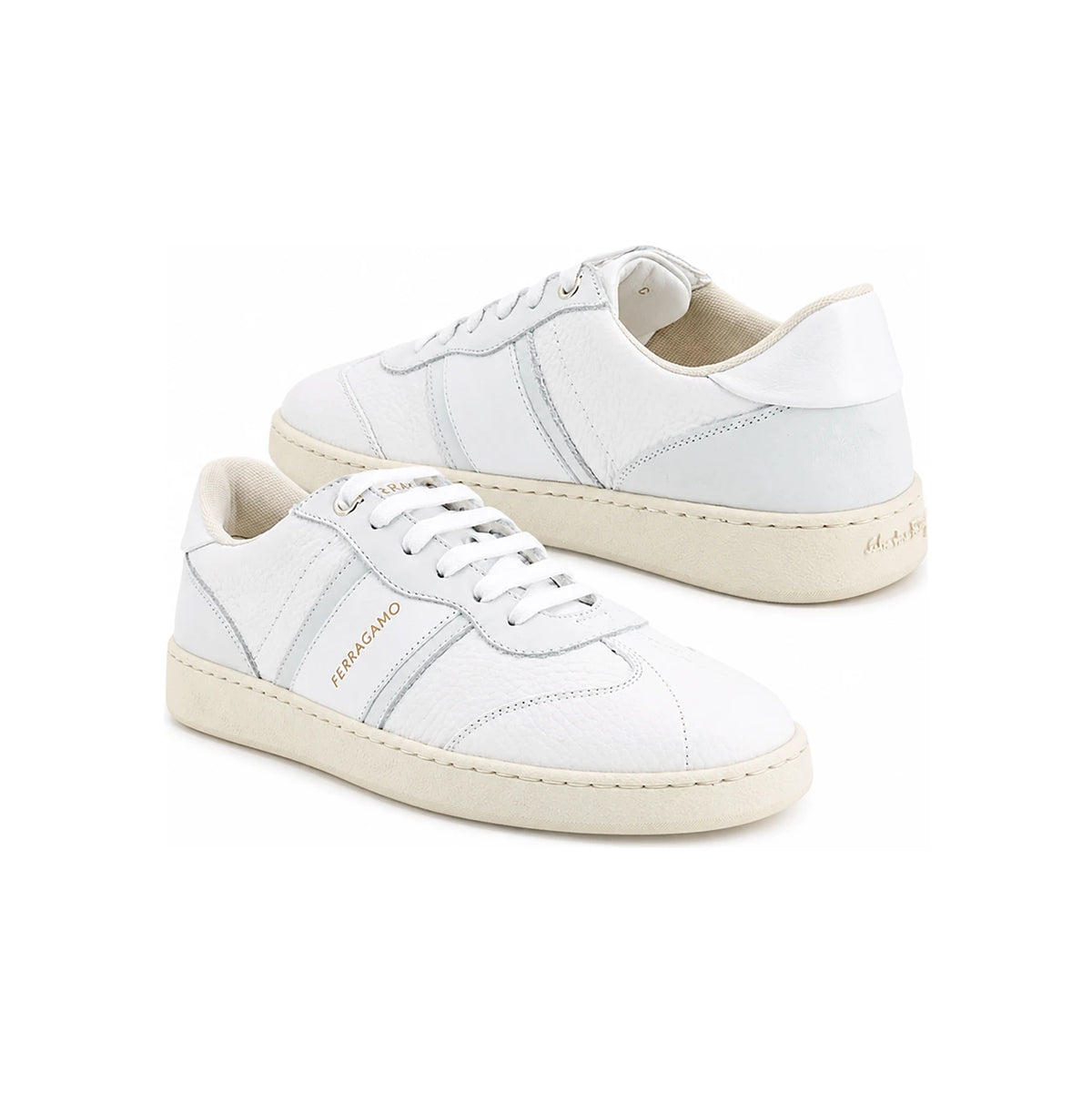 Ferragamo White Logo Low-Top Sneakers 0766117