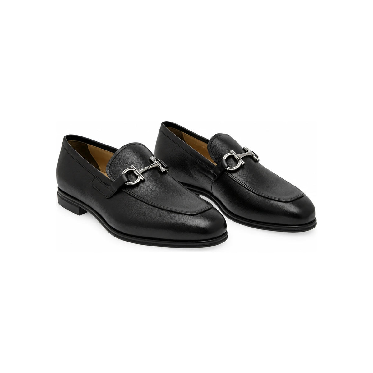 Ferragamo Scarlet Double Gancini Loafers Black 0726482