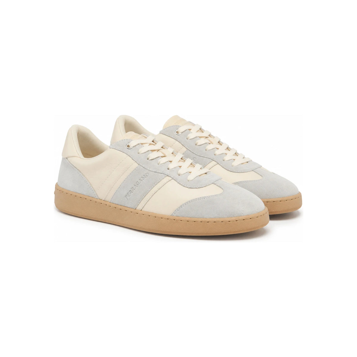 Ferragamo Achille Suede Low-Top Sneakers Mascarpone 0762260