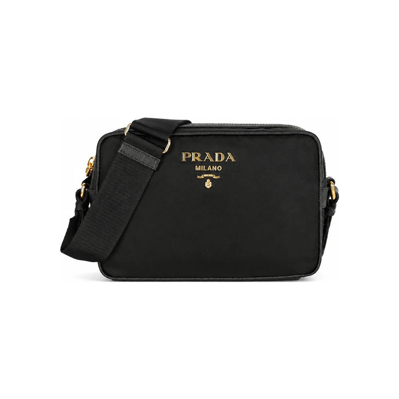 PRADA Nylon Crossbody Bag Black Pocono