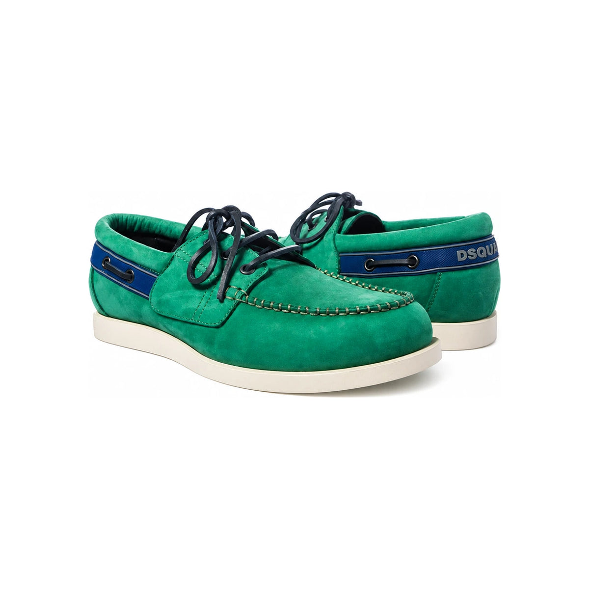 Dsquared2 Green Nubuck Boat Shoes Loafers for Men VA402 V097 8077