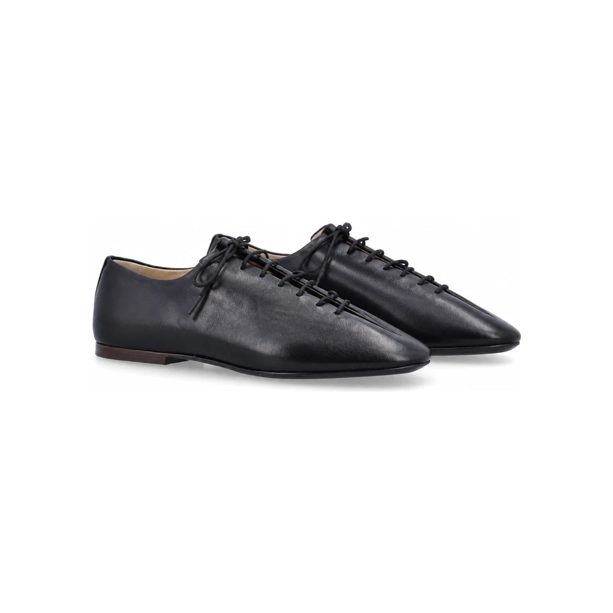 Lemaire Shiny Nappa Suri Classic Derby Flat Shoes FO0245 LL0023 BK999