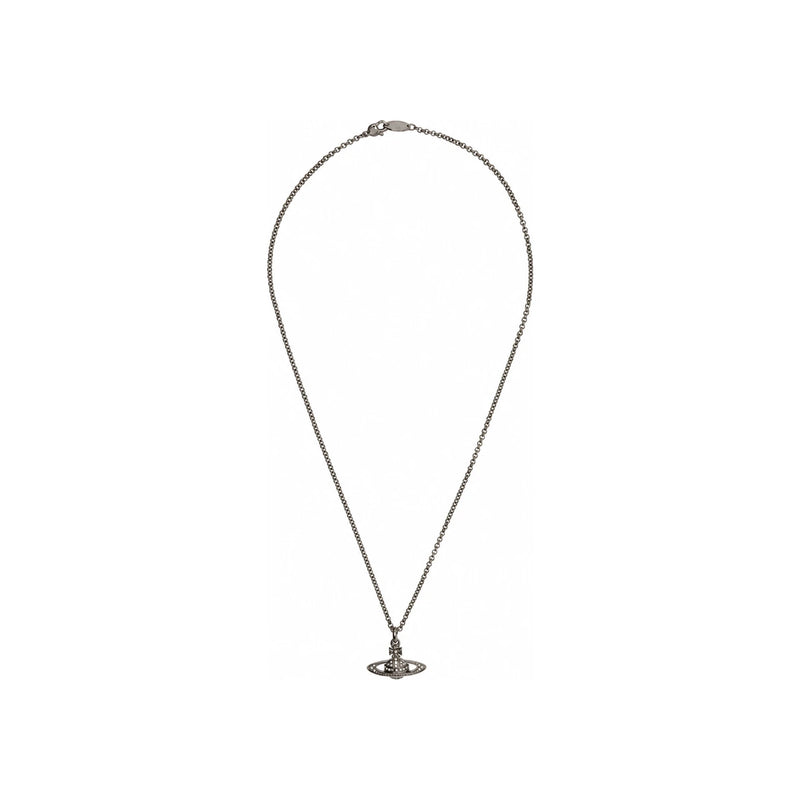 Vivienne Westwood Mini Bas Relief Orb Pendant Necklace Silver Tone
