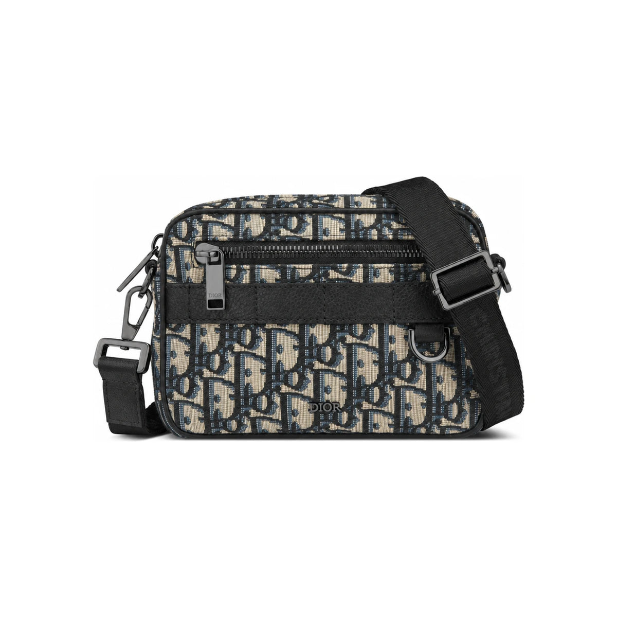 DIOR Beige/Black Oblique Jacquard Mini Strap Crossbody Bag