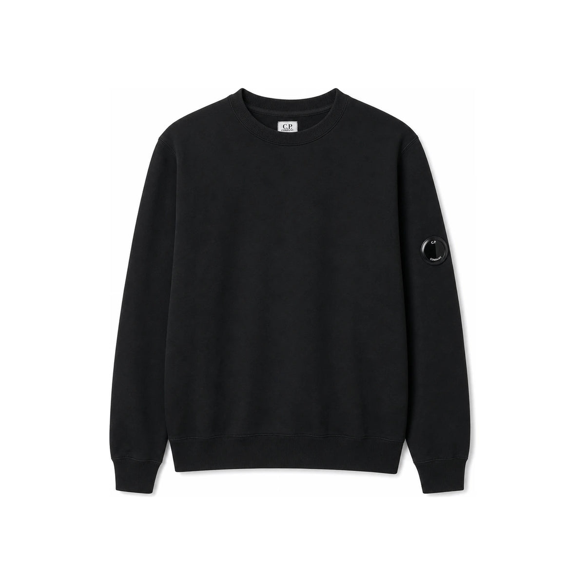 CP Company Lens Patch Crewneck Sweatshirt Black 09CMSS039A