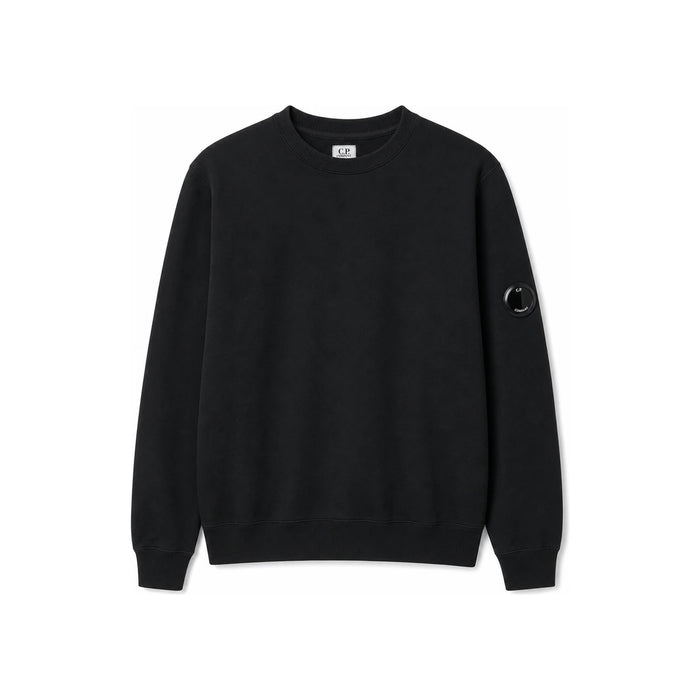 CP Company Lens Patch Crewneck Sweatshirt Black 09CMSS039A