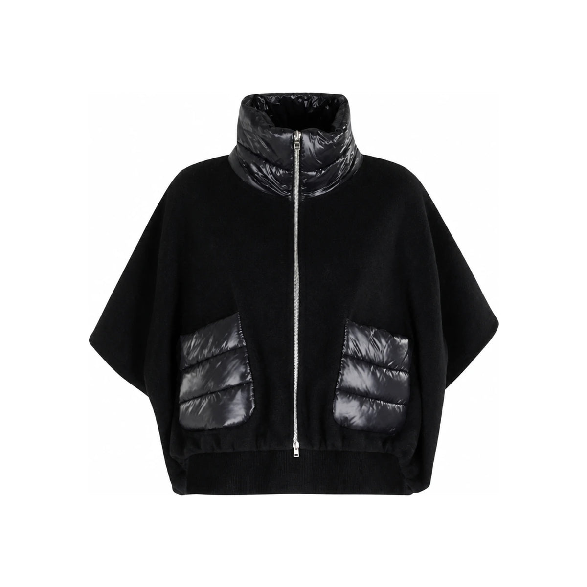 Herno Black Ultralight A-Shape Nylon Resort Cape Coat