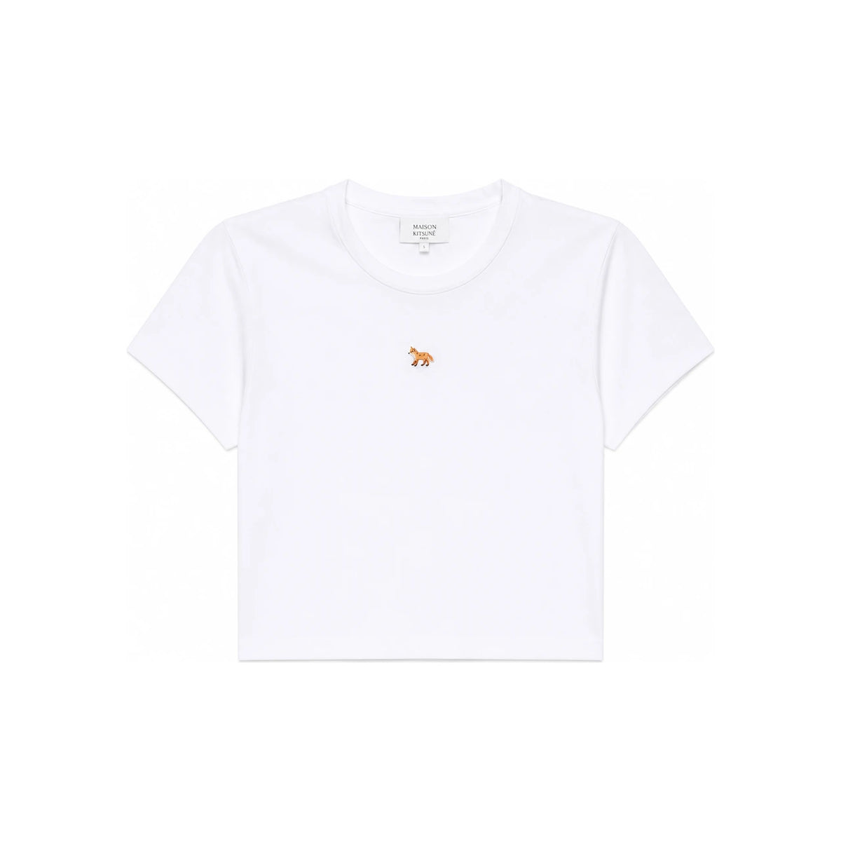 Maison Kitsune Baby Fox Patch Short Sleeve T-Shirt White Women
