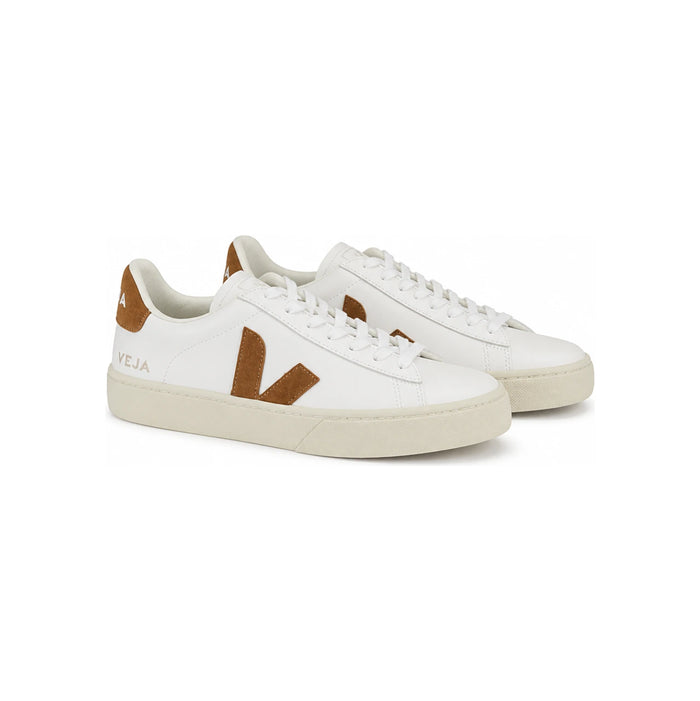 VEJA Campo Leather White Cognac Low-Top Sneakers CP0521058A