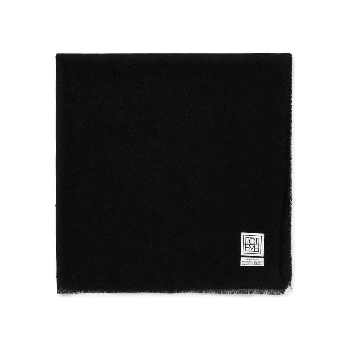 Toteme Black Lightweight Wool Scarf WSC0079 FB0421 001