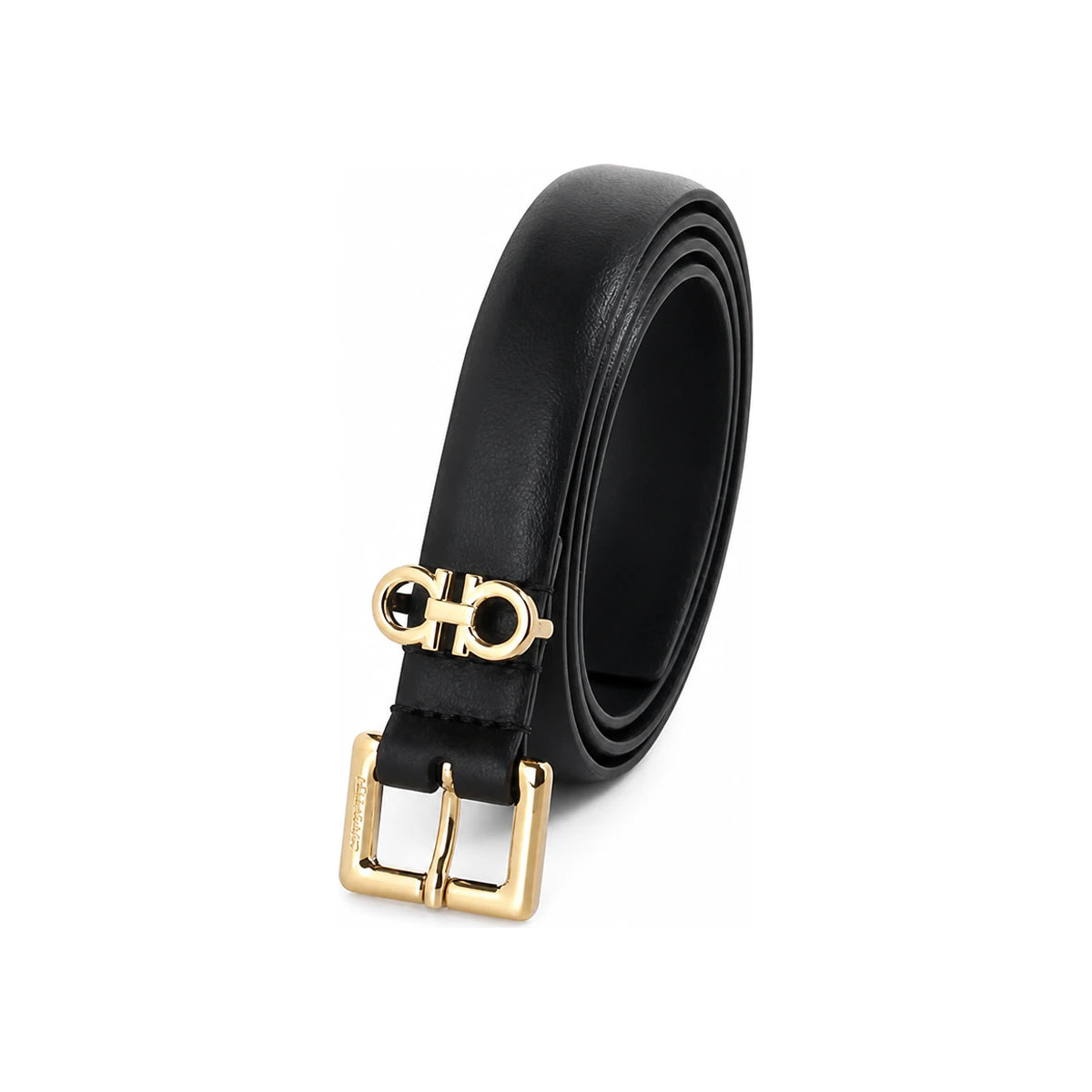 Ferragamo Black Fixed Gancini Belt 23 0413 0786298