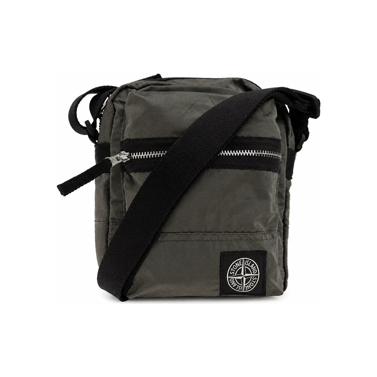 STONE ISLAND Coated Nylon Metal Crossbody Bag Black