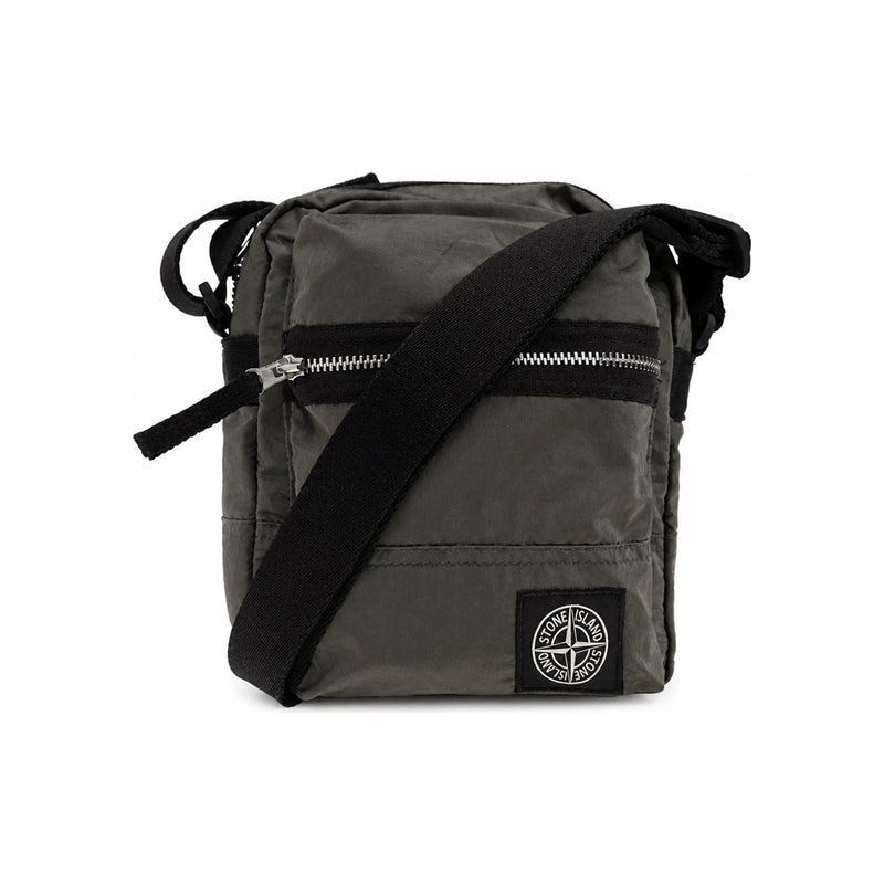 STONE ISLAND Coated Nylon Metal Crossbody Bag Black