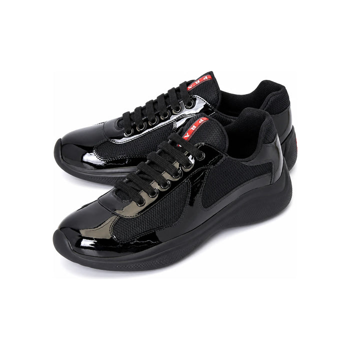 PRADA America Cup Men’s Low-Top Sneakers Black Leather