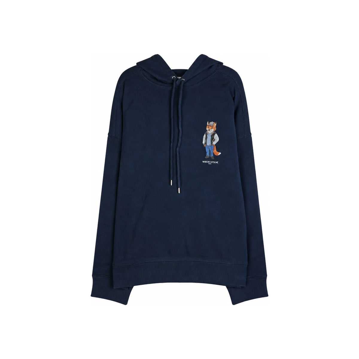 Maison Kitsune Dressed Fox Logo Men’s Hoodie Black Cotton