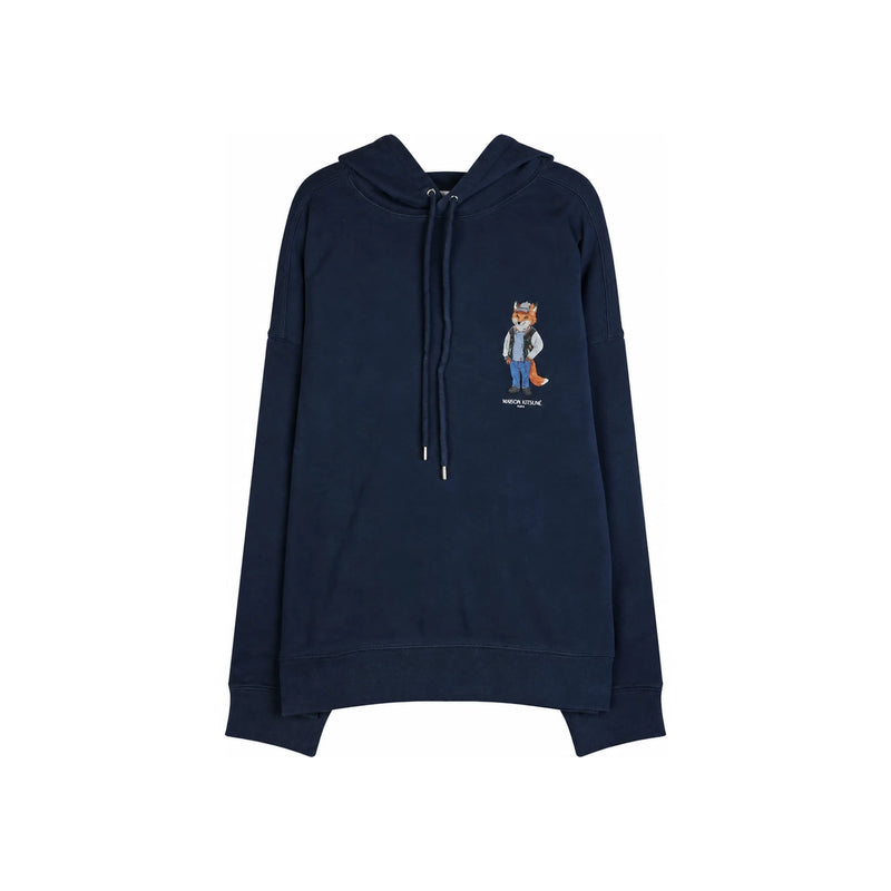 Maison Kitsune Dressed Fox Logo Men’s Hoodie Black Cotton