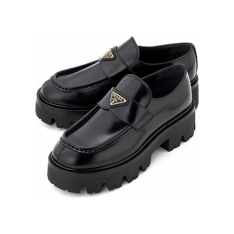 PRADA Brushed Leather Black Loafers Women’s 1D185 O 055 F0002