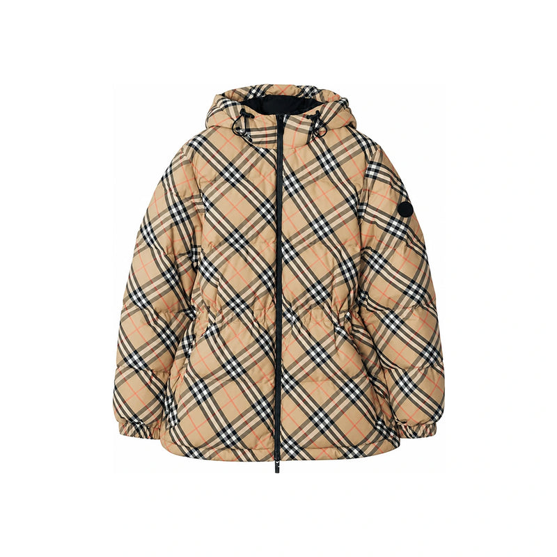 BURBERRY Check Nylon Puffer Jacket Beige 8110240 B9368