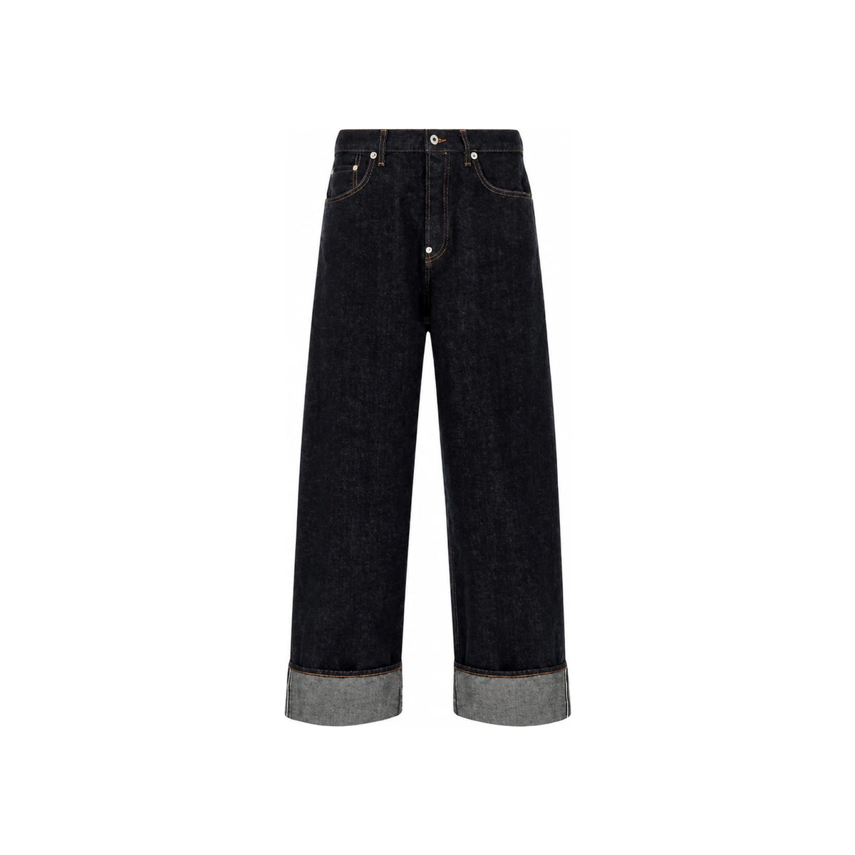 KENZO Turn-Up Wide Leg Denim Jeans FF6 5DP421 6Q1 DM