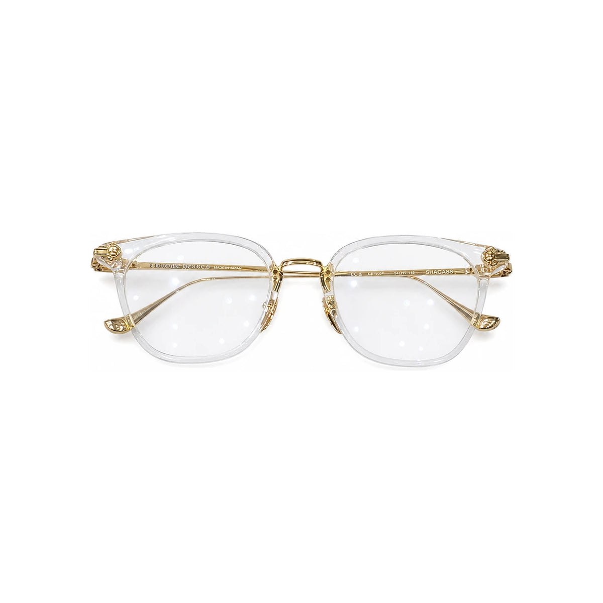 Chrome Hearts Shagas Crystal Gold Plate Eyeglasses