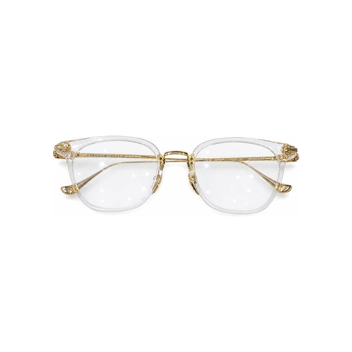 Chrome Hearts Shagas Crystal Gold Plate Eyeglasses